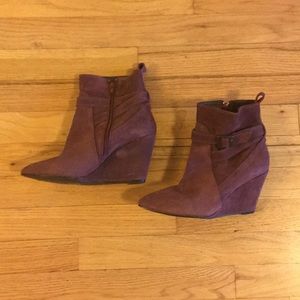 Charles David Purple/Maroon Suede Booties